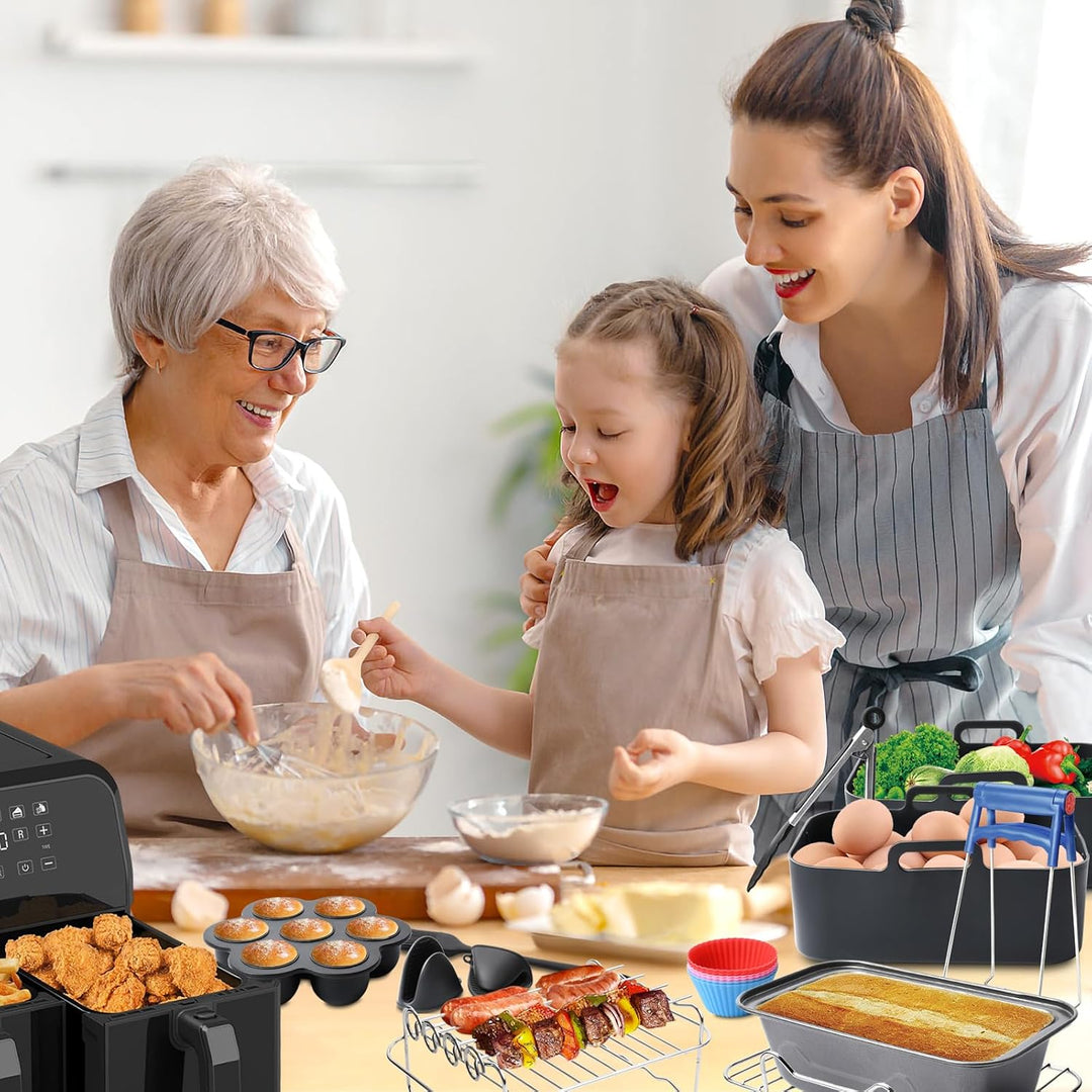 19PCS Zubehör Heissluftfritteuse für Ninja Foodi AF400EU AF300EU AF500EU, Airfryer Zubehör Silikonfo