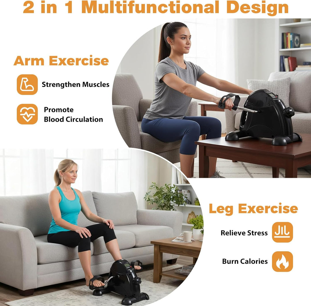 KOMFOTTEU Pedaltrainer für Arm- & Beintraining, Unter-Schreibtisch Fahrrad, Beintrainer Armtrainer m