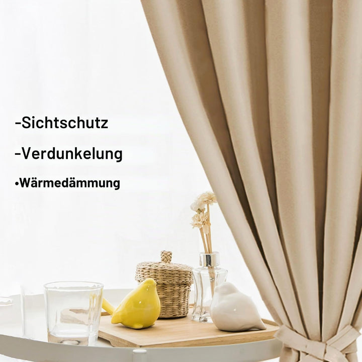 XWZO Blickdichte Vorhänge Verdunklungsvorhänge mit Ösen 2 Stücke Gardienen mit Raffhalter Lichtundur