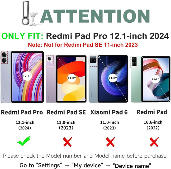 IVEOPPE Tastatur Hülle für Xiaomi Redmi Pad Pro, Tastatur Redmi Pad Pro 12,1 Zoll 2024, Bluetooth Ma