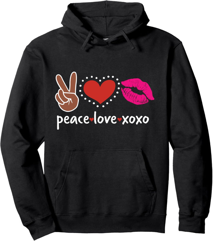 Peace Love Xoxo Valentinstag Dekoration Paare Partner Pullover Hoodie