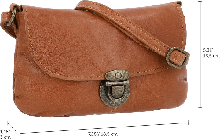 Gusti Umhängetasche Leder-Rona Handtasche Freizeittasche kleine Tasche Schultertasche Damen Ledertas