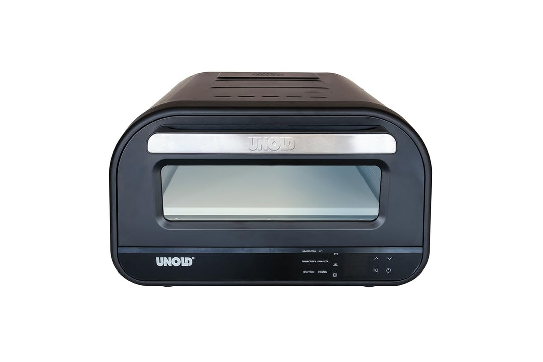 Unold 68815 Pizzaofen Don Luigi - Schwarz, Elektrischer Ofen, 1.700 Watt, rostfreier Edelstahl, bis