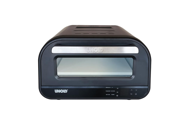 Unold 68815 Pizzaofen Don Luigi - Schwarz, Elektrischer Ofen, 1.700 Watt, rostfreier Edelstahl, bis