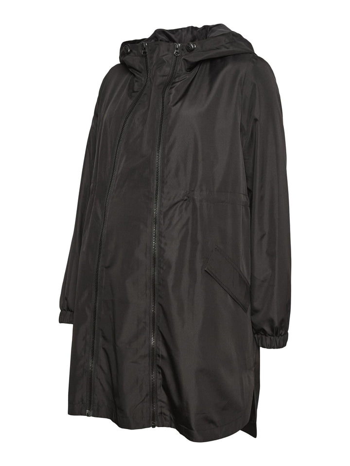 MAMALICIOUS Female Jacke Stehkragen Elastische Bündchen Mantel Schwarz M, Schwarz M