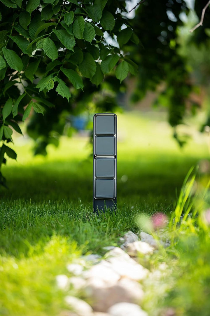 MG-Elektro Steckdosensäule 4fach (Anthrazit) | Aussensteckdose wetterfest IP55, Edelstahl, Modernes
