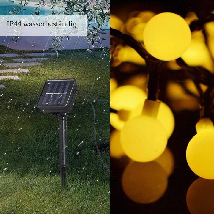 Tomshine Solar Lichterkette Aussen 50Leds, 6,9 Meter Solar Lichterkette Aussen mit 50 LED Kugel, 8 L