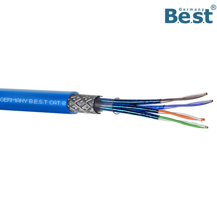 Germany B.e.s.t 25M CAT 8 Netzwerkkabel Verlegekabel Kupfer LAN Kabel Ethernetkabel S/FTP 40 Gbit/s