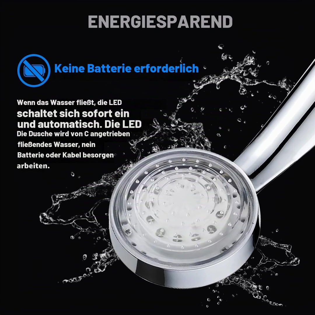 JINYOMFLY LED-Duschkopf, beleuchteter Duschkopf, Farbduschkopf, LED-Handbrause, automatischer Wechse