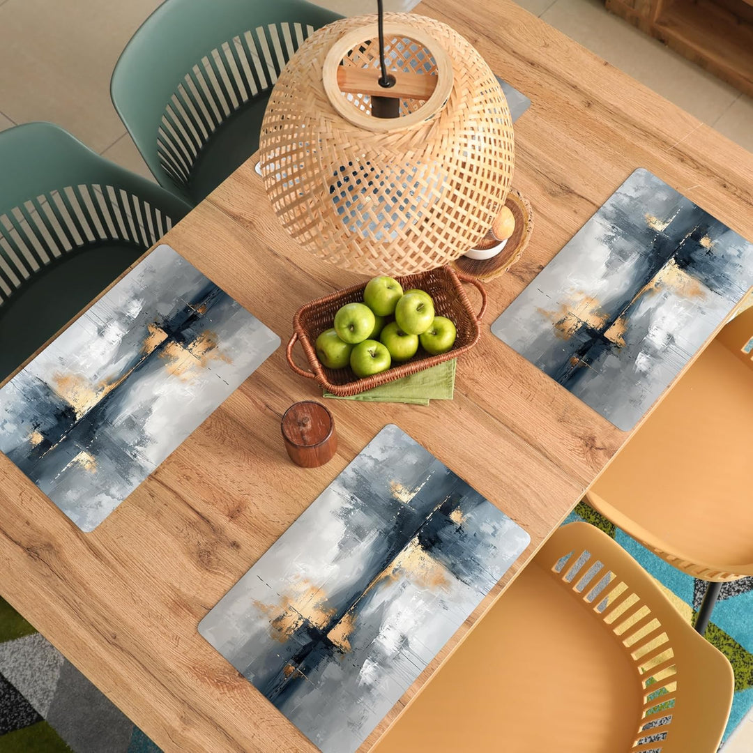 KitchenYeah© Platzsets Abwaschbar 6-Teilig 45x30 cm Tischsets Platzdeckchen rutschfeste Platzset Unt