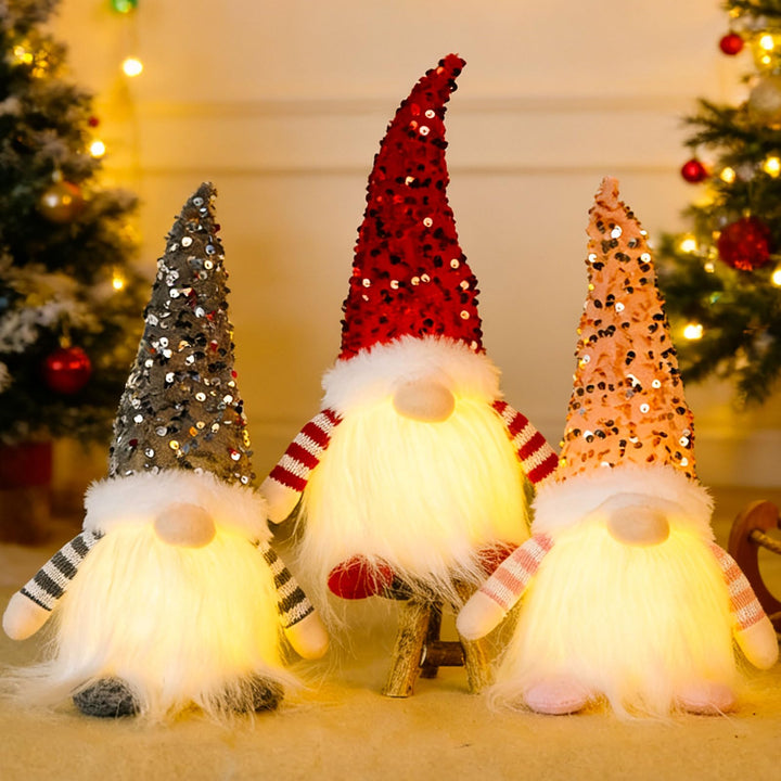 ACAREY Weihnachtsdeko 3 Stück Weihnachten Deko Wichtel mit Licht, Weihnachtswichtel Plüsch Weihnacht