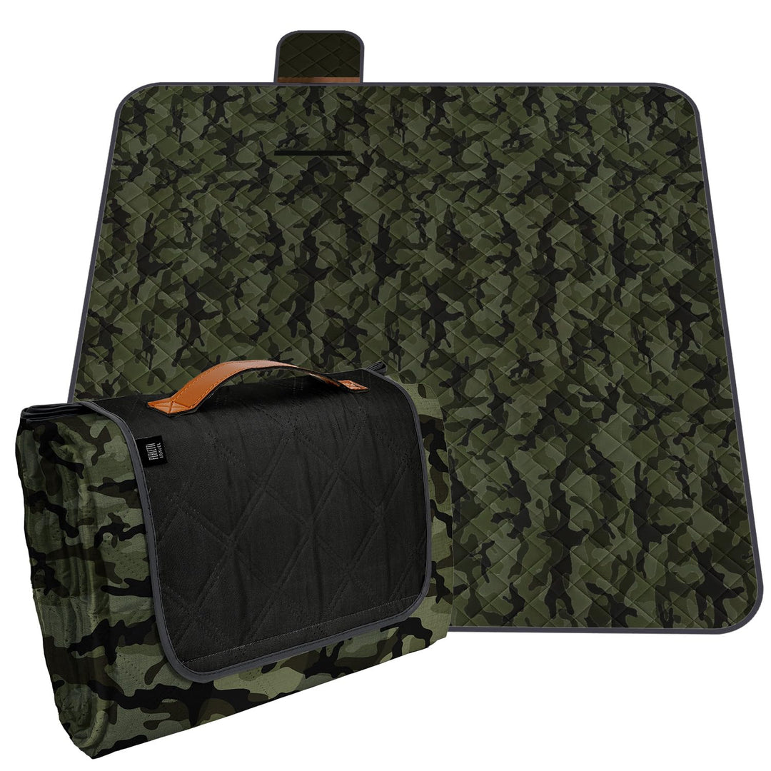 PERLETTI Picknickdecke Wasserdicht Faltbar Gross 200x200 - Outdoor Camping Decke mit Tragegurt - Str