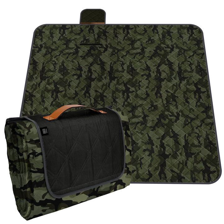 PERLETTI Picknickdecke Wasserdicht Faltbar Gross 200x200 - Outdoor Camping Decke mit Tragegurt - Str
