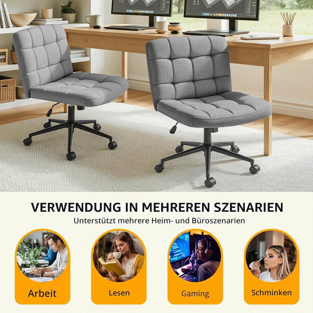 Clevich Bürostuhl Ohne Armlehne, Breiter Schneidersitz Stuhl für Schneidersitz Ergonomischer Höhenve