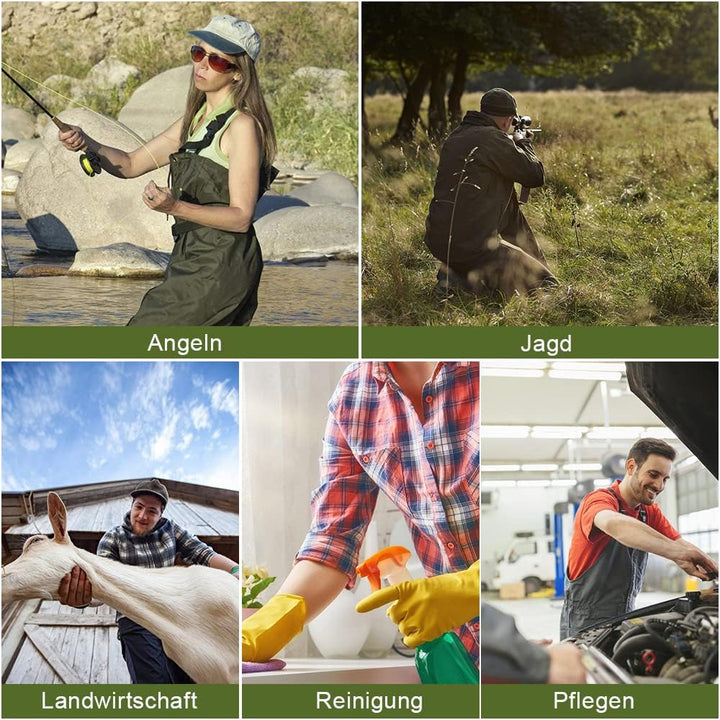 Jiubiaz Wathose 70D Nylon Composite PVC Angelhose, mit rutschfesten Gummistiefeln, Teichhose, Hochwa