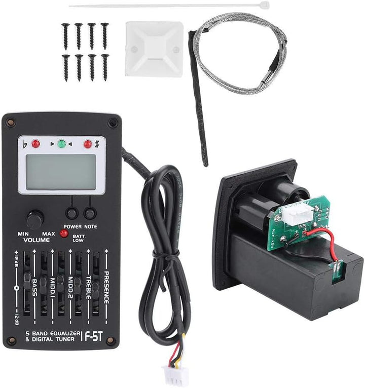5 Band Gitarren-Equalizer, F-5T EQ Equalizer Tonabnehmer für akustische Gitarre Musikinstrument