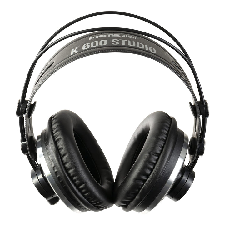 Fame Audio K 600 Studio, Geschlossene Studio Kopfhörer, Schwarz, Dynamischer Sound, Leichtes Gewicht