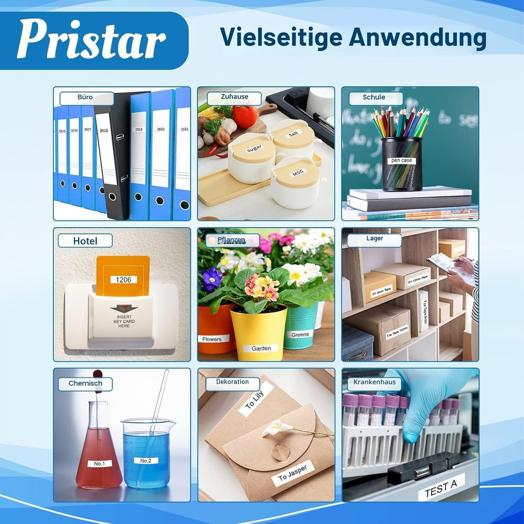 5x Pristar kompatibel mit Brother TZe-231 TZe231 Tze 12mm 0.47 laminierte Schriftband Schwarz auf We