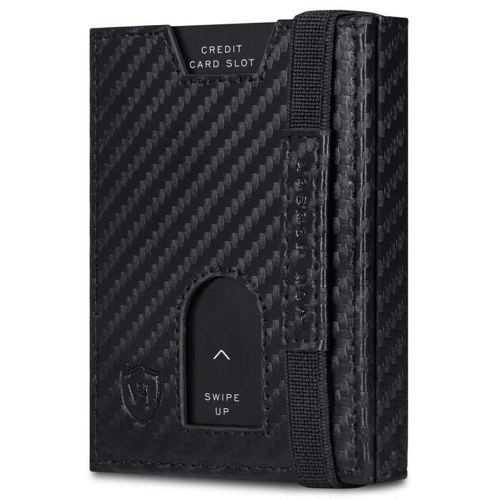 VON HEESEN Slim Wallet mit Münzfach & RFID-Schutz - Leder Geldbeutel - Mini Geldbörse für Herren und