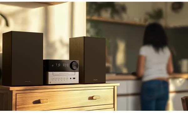 Philips TAM3205M2 HiFi Mikromusik-Anlage, Bluetooth-fähig, CD-Player, USB, Auracast FM Radio, 85% PC