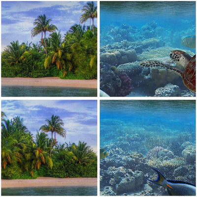 Wandbilder Dekoration Wohnzimmer Strand lagune wasser ozean Panorama Bilder auf Leinwand 120x50cm Le