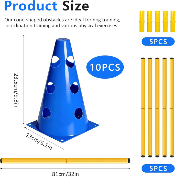 Agility Steckhürdenset Hunde Pferde, Multifunktionales Steckhürdenset Agility, 23cm Höhe Für Hunde P