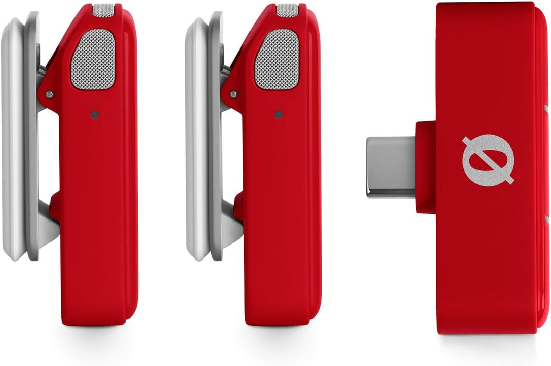 Rode Wireless Micro Drahtloses Mikrofon-System USB-C Rot mit Interview Micro Handadapter Rot und kee