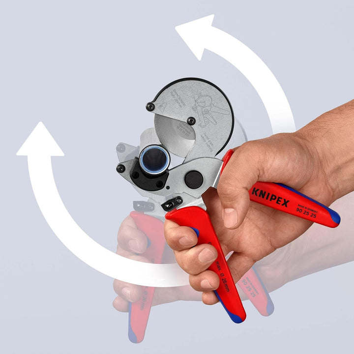 KNIPEX 90 25 25 Rohrschneider für Verbund- und Kunststoffrohre mit Mehrkomponenten-Hüllen 210 mm
