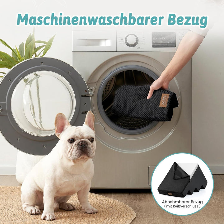 COZY KISS Hundetreppe für Kleine Hunde, 4 Stufen Haustiertreppe für Bett Couch Auto, 45cm Hoch Hochd