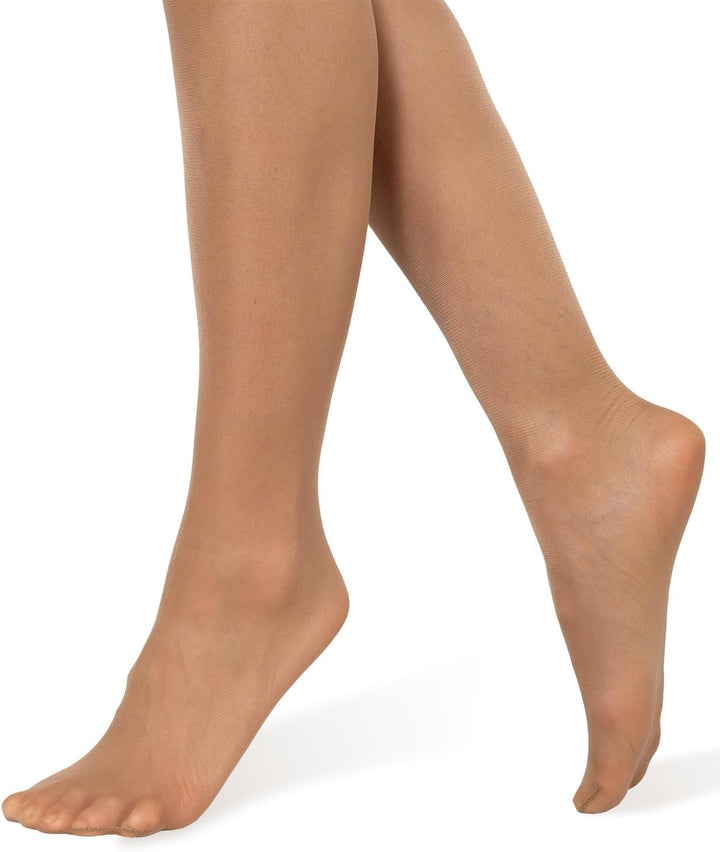 BANANALU 40 Den Spitzen Strumpfhose Bikinihöschenteil Mattoptik S Caramel - 3er Set, S Caramel - 3er