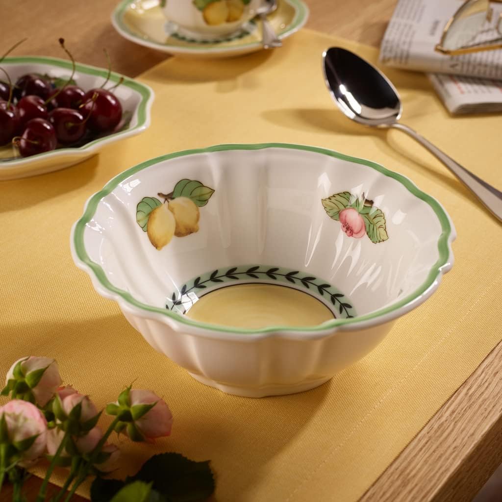 Villeroy und Boch French Garden Fleurence Geschwungene Schale, Premium Porzellan, Weiss/Bunt