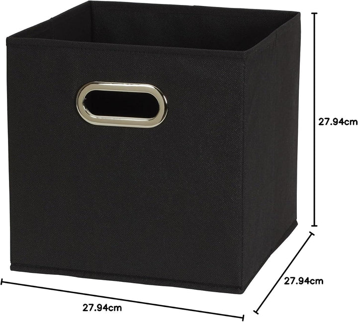 Haushalt Essentials 6 Stück Gewebe-Aufbewahrung Cube Mülleimer-Set mit Griffen, Marineblau schwarz,