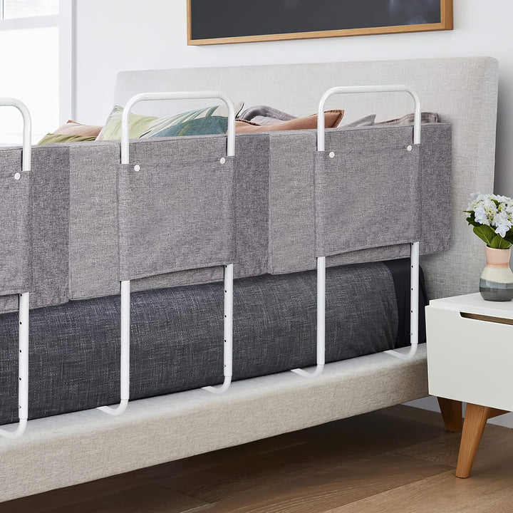 Ikodm Bettgitter 4x50cm rausfallschutz Bett Bettschutzgitter für Kinder 5-Loch Höhenverstellbar Bett