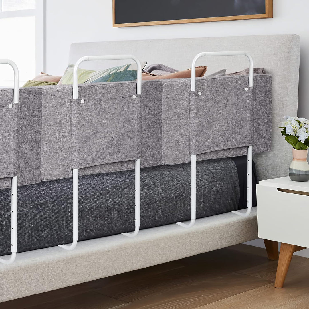 Ikodm Bettgitter 2x60cm rausfallschutz Bett Bettschutzgitter für Kinder 5-Loch Höhenverstellbar Bett