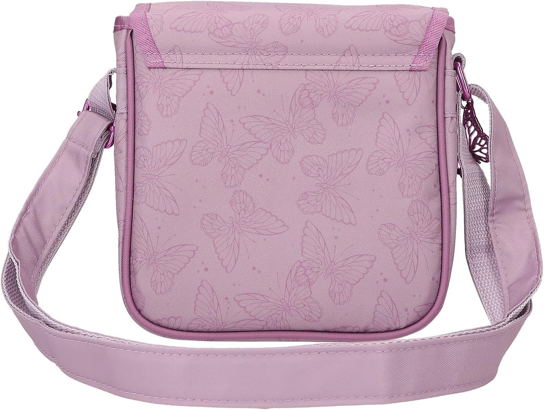 Depesche 12778 TOPModel Fairy Love - Kleine Umhängetasche in Mauve mit Model-Motiv und Schmetterling