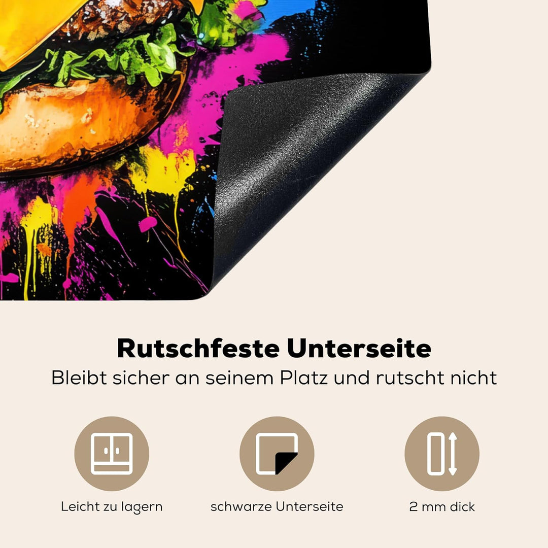Herdabdeckplatte 70x52 cm Einteilig Herdabdeckung Abdeckplatte für Ceranfeld Abdeckung Induktionskoc