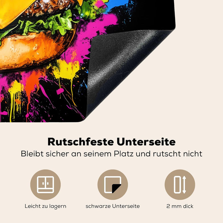 Herdabdeckplatte 70x52 cm Einteilig Herdabdeckung Abdeckplatte für Ceranfeld Abdeckung Induktionskoc