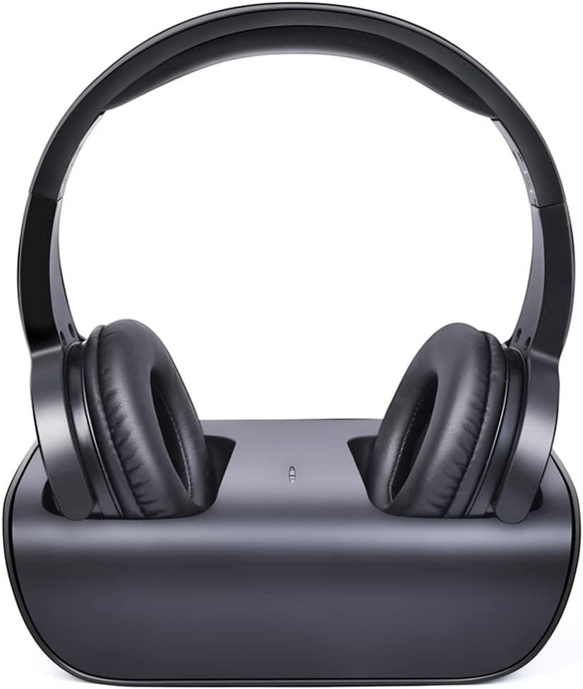 Funkkopfhörer für Fernseher, On-Ear Kabelloser TV Kopfhörer mit RF Sender Ladestation mit Reichweite