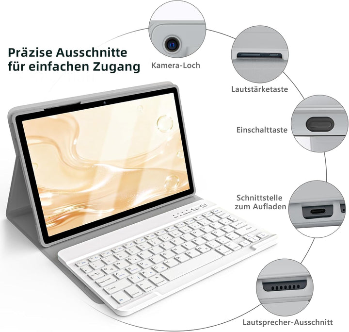 BQSS Hülle für Samsung Galaxy Tab A11 Plus + (2025)/ A9 Plus + (2023)-11 Zoll, Magnetisch Bluetooth