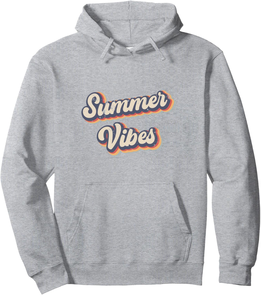 Summer Vibes Vintage Rainbow Pullover Hoodie