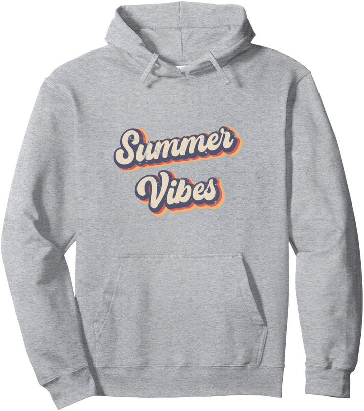 Summer Vibes Vintage Rainbow Pullover Hoodie