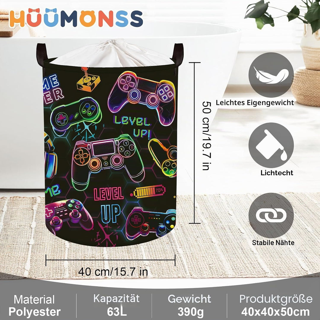 Gaming Gross Wäschekorb Spielekonsolen-Controller Stoff Aufbewahrungskorb Kleidung Spielzeug Aufbewa