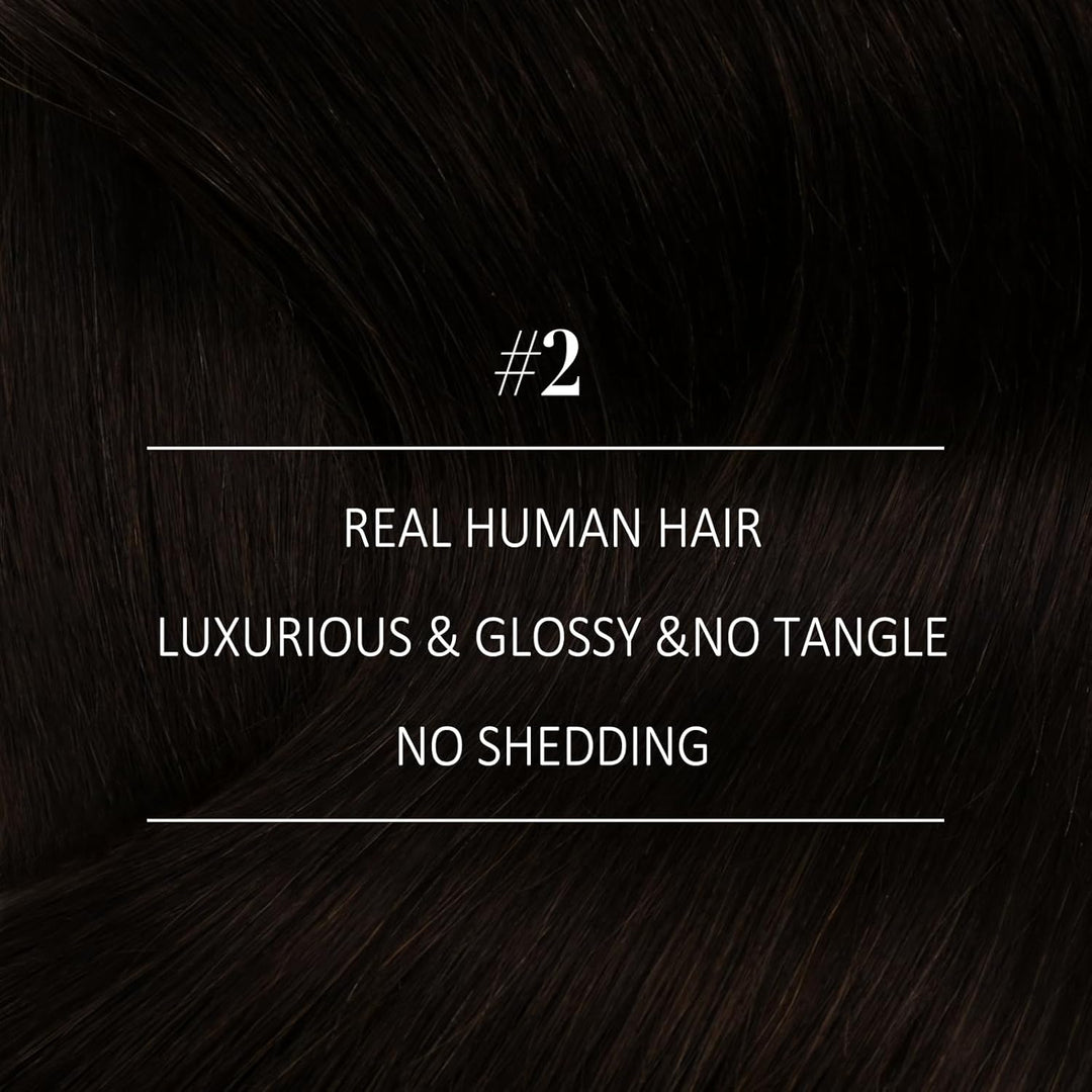 YoungSee Echthaar Extensions Tressen Braun Tressen Echthaar 50 cm Echthaar Tressen Braun Haartressen