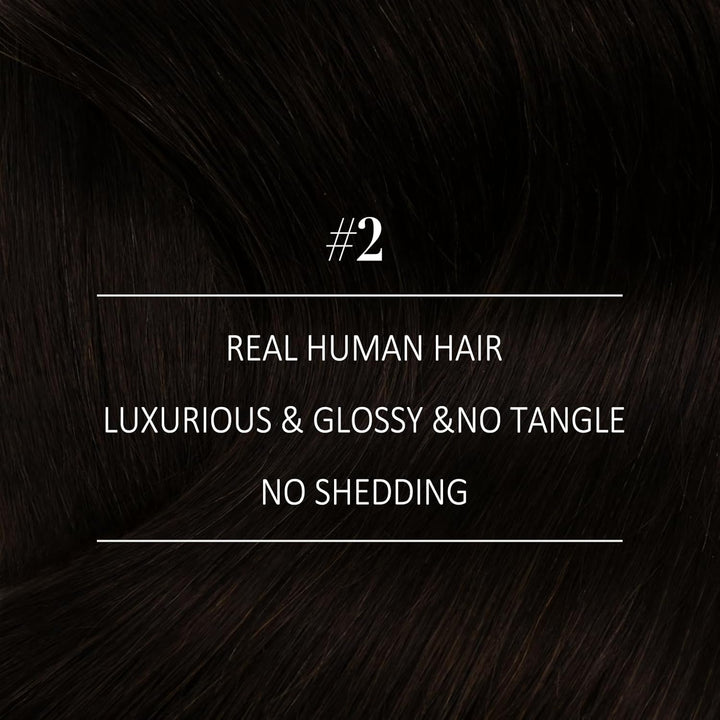 YoungSee Echthaar Extensions Tressen Braun Tressen Echthaar 50 cm Echthaar Tressen Braun Haartressen