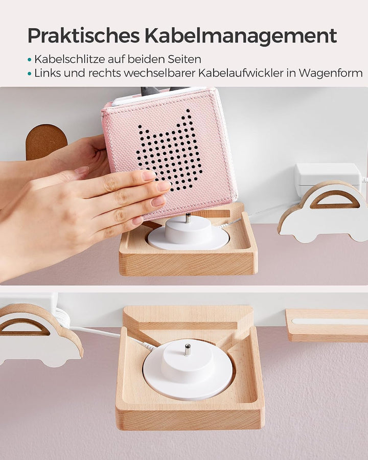 SONGMICS Regal für Toniebox, Wandregal für 35 Figuren, Kinderregal, einfache Montage, Kinderzimmer,