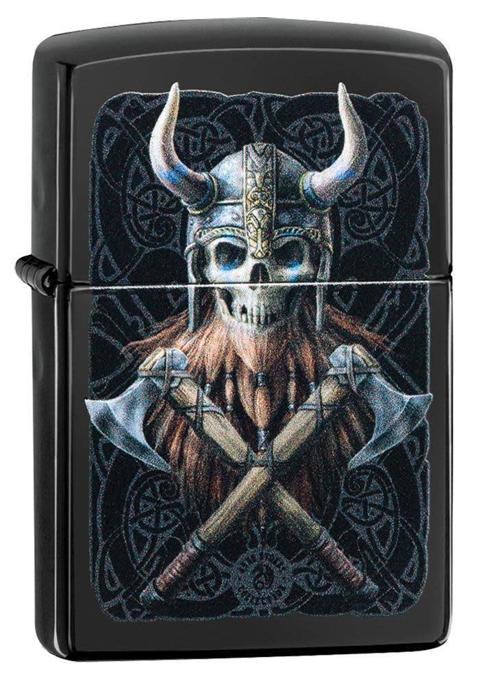 Zippo 49106 Unisex-Erwachsene Anne Stokes 2021 Viking Skull Design High Polish Blackpocket Classic L