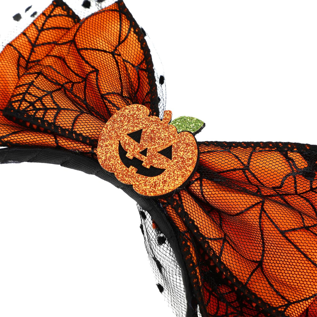 EXCEART Halloween Schädel Haarreif Damen Stirnband Kürbis Haarband Flapper Schleife Mädchen Hut Mask