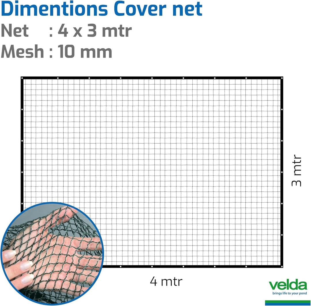 Teichnetz 4x3m schwarz Teichabdeckung Reiherschutz Laubschutznetz Abdecknetz 4 x 3 m, 4 x 3 m