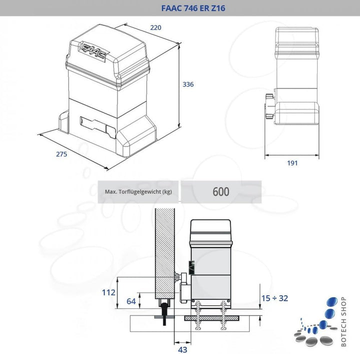 Schiebetorantrieb FAAC 746 ER Z16