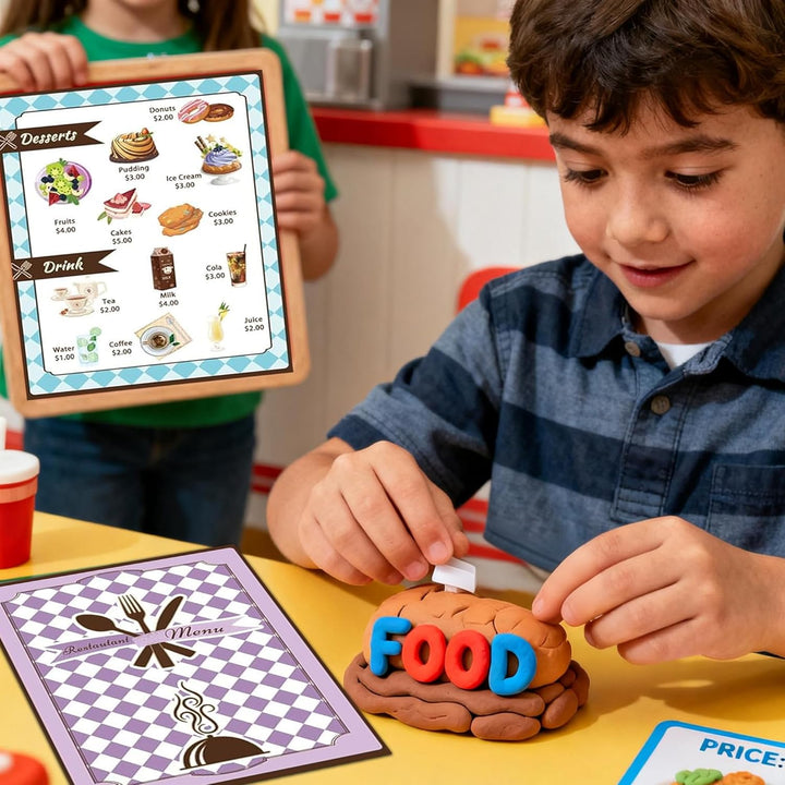 Diner Restaurant Server Spielset Pretend Food Play Kitchen 1 Pcs Quittungsblock 2 Doppelseitiges Res